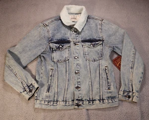 Giacca Akademiks Jeanius adulto piccola blu jeans bottoni grunge denim leggero uomo - Foto 1 di 7