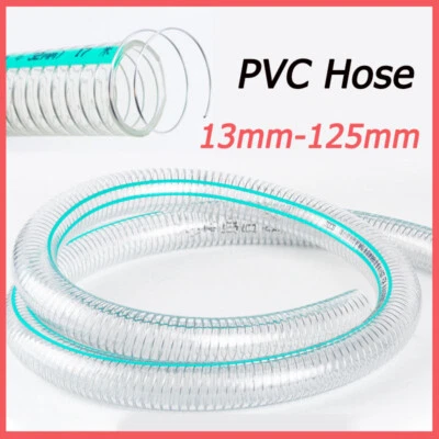 Heavy Duty Braided Wire Reinforced Clear Flexible PVC Hose Pipe - Water Air Fuel - Bild 1 von 4
