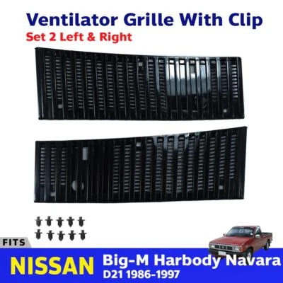 Bonnet Vent Cowl Grille Black For 1986-97 Nissan Hardbody Navara D21 Ute Pickup Foto 1 de 4