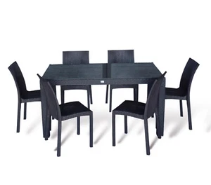 Gartentischmöbel mit gehärtetem Glas/90x150x76cm/4 Stück Stühlen - Bild 1 von 5