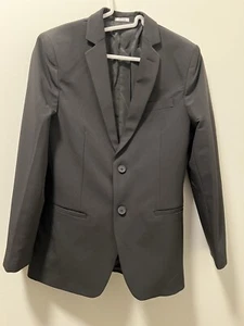 Calvin Klein Boys Black Dress Jacket size 18 Two-Button Front Poly, Rayon, Spand - Picture 1 of 4