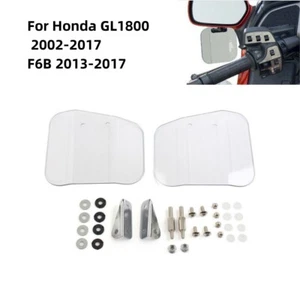 Clear Hand Guard Air Wing Deflector Windshield Mirror Mount For Honda GL1800 F6B - Picture 1 of 9