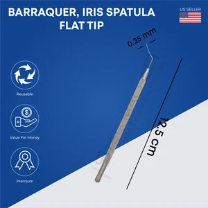 Barraquer, espátula de iris, punta plana 0,25 mm, longitud total 12,5 cm - Imagen 1 de 2