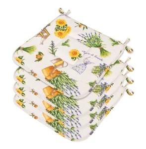 Set 4 Cuscini Sedia Cotone Lavabili Universali Coprisedie Lavanda Shabby Chic - Foto 1 di 4