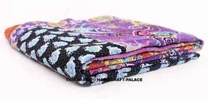 Patchwork Kantha Quilt Vintage Bedspread Blanket Reversible Twin Size Bedcover - Picture 1 of 4