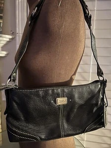 The SAK Dark Brown Leather Baguette Hand Bag Silver Hardware - Picture 1 of 12