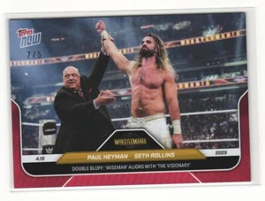 2025 Topps AHORA #41 Paul Heyman Seth Rollins Lámina Roja 2/5 WrestleMania 41 WWE - Imagen 1 de 2