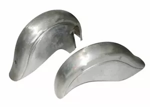Vintage Indian Chief Civilian Plunger Front & Rear Raw Mudguard Fender Set ECs - Foto 1 di 9