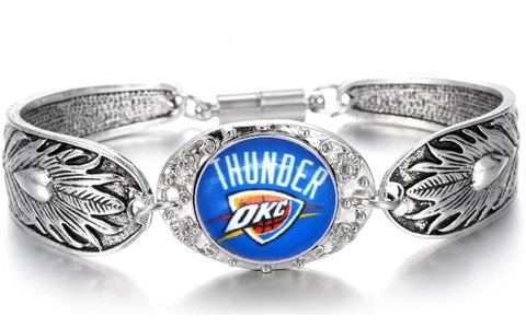 Oklahoma City Thunder Women's Sterling Silver Bracelet Basketball + Gift Pk D3-5 Cover