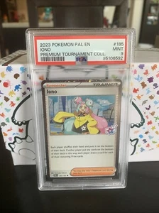Iono 185/193 Tournament Collection Cosmos Holo Promo Stamped Pokemon Card PSA 9 - Picture 1 of 2