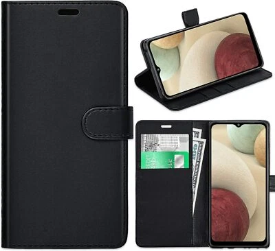 For Samsung Galaxy A12 2021 Case Leather Wallet Book Flip Stand Cover For A12 5G - Image 1 of 4