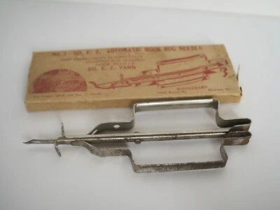 No. 3 SO. E.Z. Automatic Hook Rug Needle 1939 Wonderart  Includes Box  - Image 1 of 4