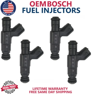 OEM BOSCH 4pc Fuel Injectors For 1998-2000 Dodge, Chrysler, Plymouth 2.0L I4 - Image 1 of 4