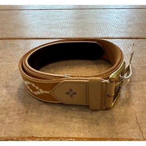 Sun + Stone Webgürtel Damen Gr. L hellbraun elfenbein Southwestern Muster Neu mit Etikett - Bild 1 von 5