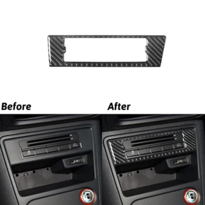 Carbon Fiber Center control storage Up Frame Trim For Volkswagen Tiguan 2013-17 - Picture 1 of 14