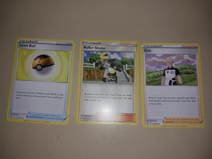 3 pokemon cards trainer- level ball, roller skater, dan - Picture 1 of 4