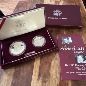 1995 Kennedy Proof Set with Special Olympics Silver $1 Clad Kennedy Half OGP COA - Picture 1 of 5