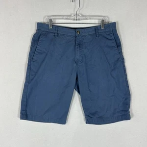 Volcom Casual Chino Shorts Men’s 34 Blue 10” Inseam Flat Front Skater Mid Rise - Picture 1 of 10