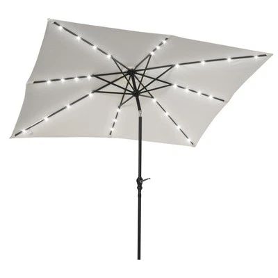 9x7ft Solar LED Patio Umbrella Foto 1 de 4