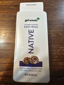 RARE Native Limited Edition GIRL SCOUTS COCONUT CARAMEL Body Wash 18 oz New - Bild 1 von 2
