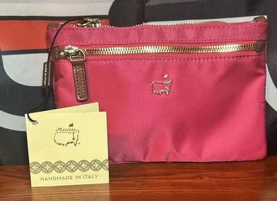 Cartera sin asas Masters Golf rosa con cremallera muñeca Augusta National Golf hecha en Italia Foto 1 de 3