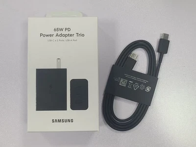 Adaptador de corriente Samsung 65W PD 3.0 Trio EP-T6530 cargador de pared carga súper rápida Foto 1 de 4
