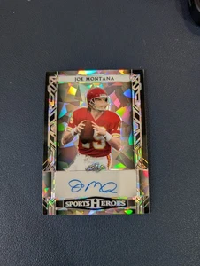 2024 Leaf Sports Heroes Joe Montana Auto /39 Cracked Ice - Picture 1 of 6