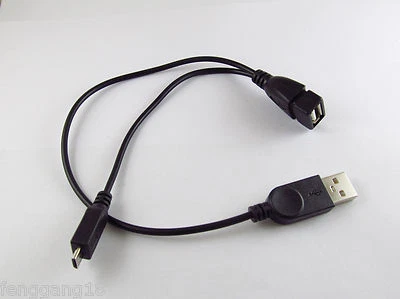 Micro USB 5 Pin Host OTG Cable With USB Power Male Female For Cell Phone Tablet - Image 1 of 4