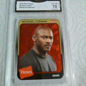 MICHAEL JORDAN BULLS 2019 FLEER HANES SET RED FOIL # MJ26 GRADED 10 L@@@K - Picture 1 of 2