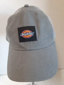 New Dickies Men's Gray Snapback Logo One Size Truckers Cap Hat - Photo 1/5