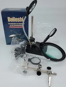 Beileshi 5LED Auxiliary Clip Magnifier AC/DC Interchangeable MG16129-C - Picture 1 of 11