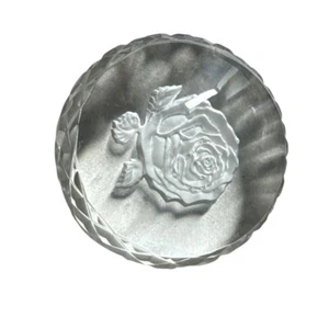 Vinatge Ireland crystal rose etched dome 3.5” - Picture 1 of 2