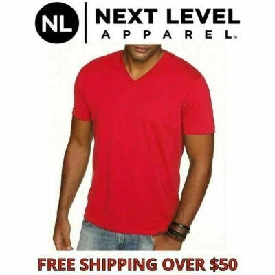 Next Level Men's Premium Sueded V-Neck T-shirt  Solid Vee Neck Tee XS-2XL 6440 - Image 1 of 3