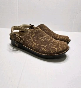 Alegria Clogs Womens 41 Paisley Light Brown Leather Slip On Comfort Mules Shoes - Picture 1 of 9