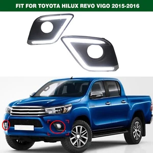 2 Color LED DRL Daytime Running Lights Lamp For Toyota Hilux Revo Vigo 2015-2016 - Picture 1 of 12