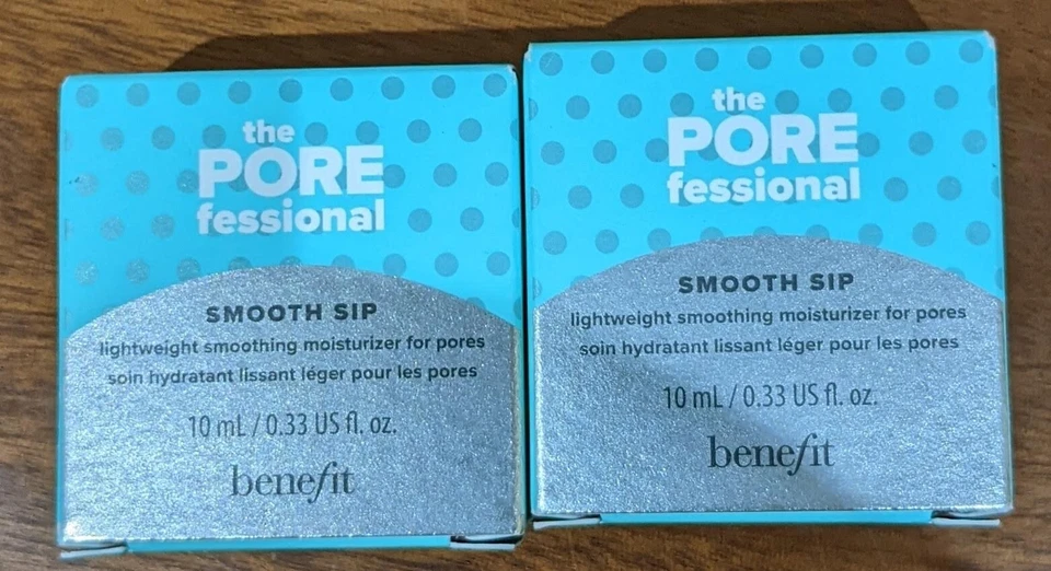 2x Crema hidratante ligera Benefit The POREfessional Smooth Sip 0,33 OZ nueva en caja Foto 1 de 1