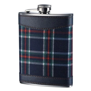 Blue Tartan Stainless Steel Hip Flask Traditional Design Sturdy pocket Bar Home - Picture 1 of 1