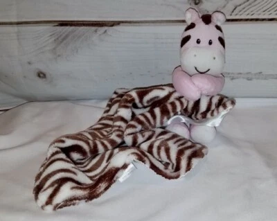 Плюшевое милое защитное одеяло-зебра Baby Starters NuNu с анималистическим принтом погремушка - Изображение 1 из 4