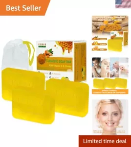 3Packs Best Turmeric Soap Bar, Organic Tumeric Soap for Face, Body, Honey Lemon - Picture 1 of 9