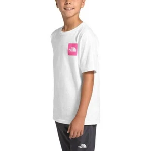 THE NORTH FACE TNF Boy's SS Red Box Tee White, Large NEW W TAG - Picture 1 of 3
