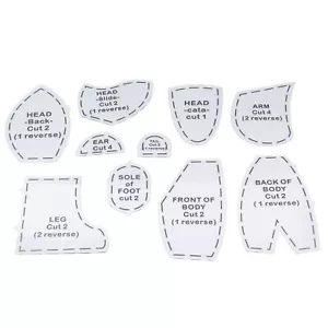 10pcs Bear Template Ruler Set DIY Acrylic Quilting Tools Reusable Bear Sewing - Picture 1 of 12