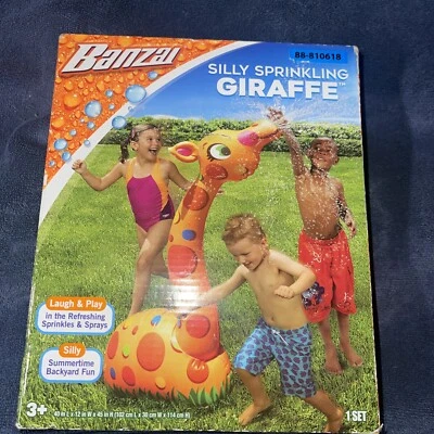 Banzai Silly Sprinkling Jirafa Verano Patio Trasero Divertido Juguete Agua Spray 3+ Años Foto 1 de 4