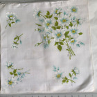 Vintage 14? Soft Blue And Yellow Blooms On A White Handkerchief