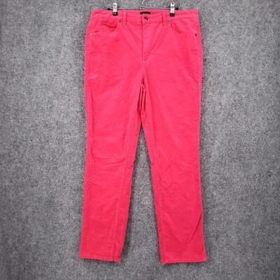 Talbots Pants Womens 14 Pink Corduroy Straight Leg High Rise Flat Front Stretch - Image 1 of 4