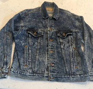 Vintage 1980s LEVI'S DENIM Trucker JEAN Jacket 90s USA Large L STONE WASH 70507 - Picture 1 of 19