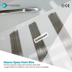 Ilizarov Wires Bayonet Spear Point Pins Set of 200 Pcs External Fixator System - Picture 1 of 14