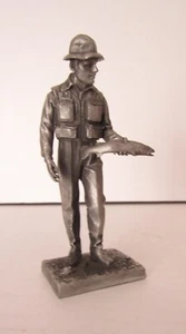 Lance Fine Pewter 3 1/2- Inch Man with Fish Figurine Vintage - Picture 1 of 4