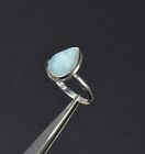 925 Solid Sterling Silver Blue Larimar Ring-10 US e206
