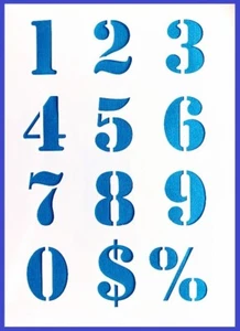 A5 Flexible Stencil *NUMBERS* 3cm tall Numbers % $ Crafts Ink Paint - Picture 1 of 1