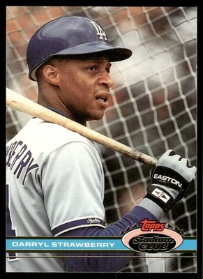 1991 Stadium Club #301 Darryl Strawberry Los Angeles Dodgers Baseball Card - Image 1 of 2